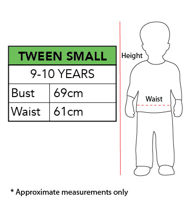 size chart teen small