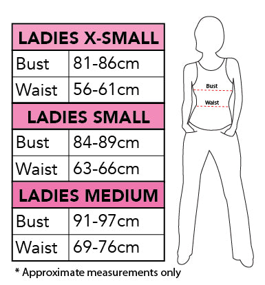 Cowgirl Western Costume size chart
