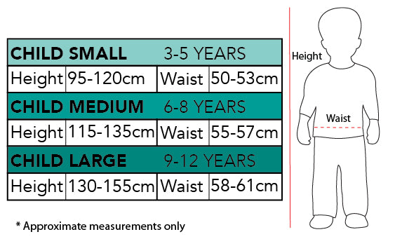 size chart - Minion costumes