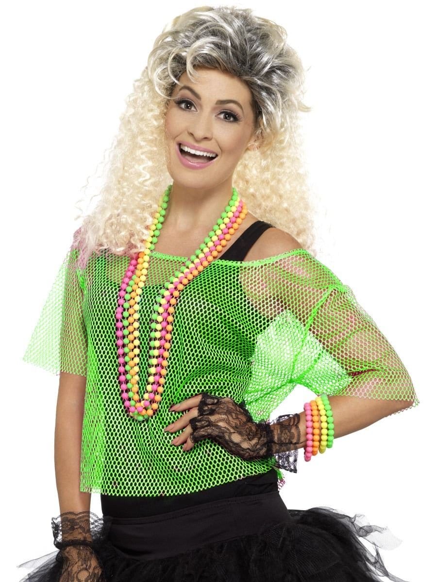 Fishnet 80s Neon Green Costume Top