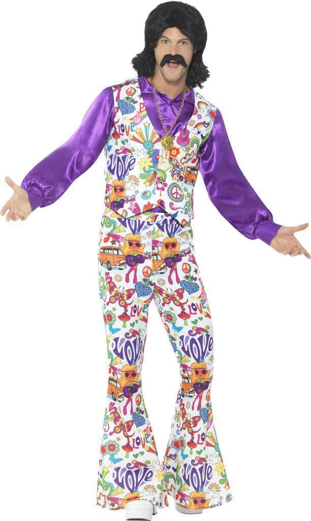 60s Groovy Hippie Mens Disco Flares and Vest Suit – Disguises Costumes ...