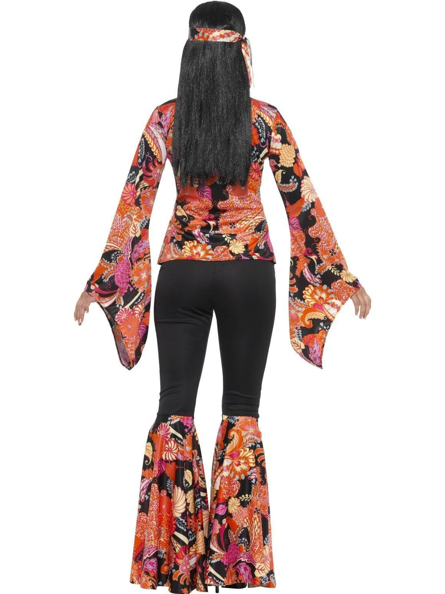 60s Retro Hippie Ladies Flares and Top Hippy Fancy Dress Costume ...