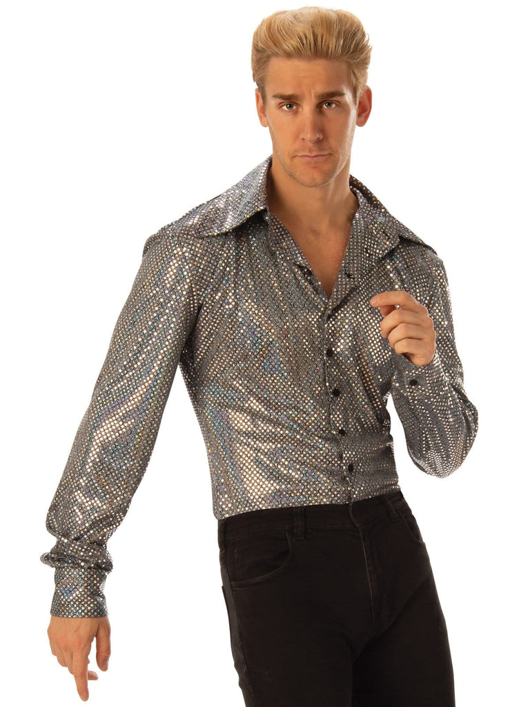 Boogie Man Silver Sequin Disco Shirt – Disguises Costumes Hire & Sales