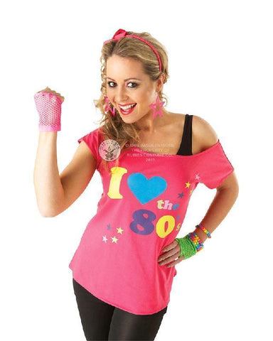 80s Outfit Costumes Accessories for Women Off The Shoulder Tops Shirts Neon  Leggings with Leg Warmers