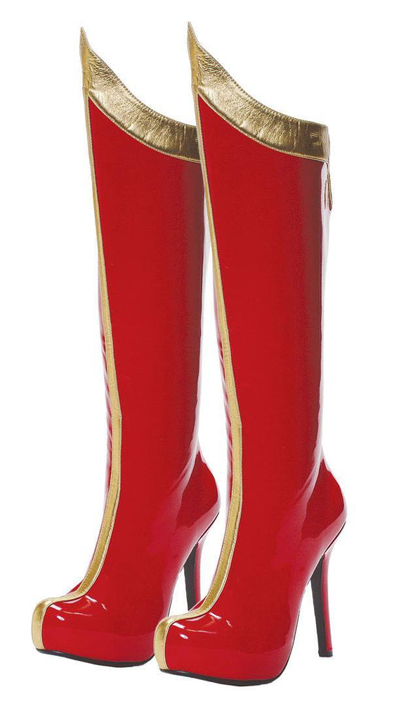 red fancy dress boots