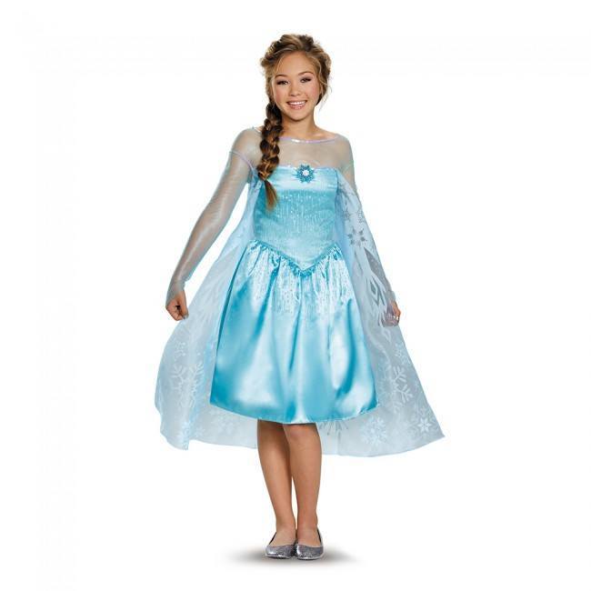 Frozen Elsa Tween Girls Disney Costume Snow Queen Fancy Dress ...