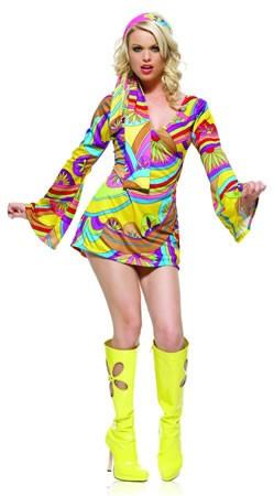 60s 70s Hippie babe Go Go Girl Disco Diva Mod Girl Ladies Costume