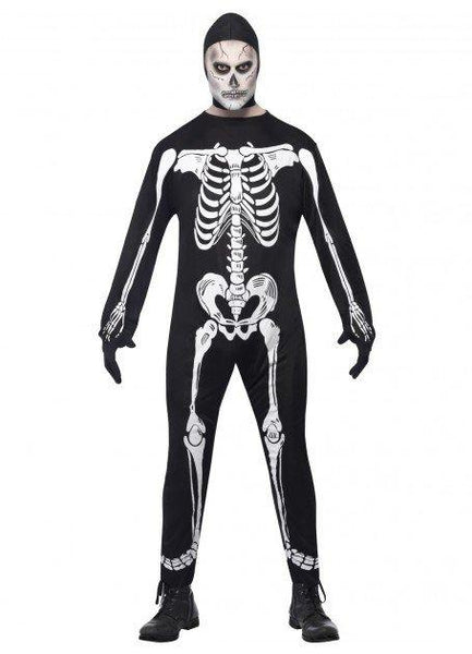 Halloween Skeleton Jumpsuit Adults Costume Day Of The Dead Fancy Dress 4157