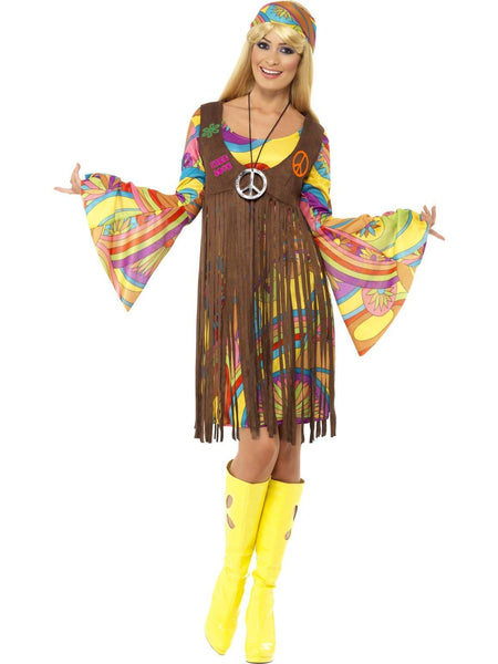 60's Retro Groovy Hippie Costume 1960s 1970s Ladies Hippie Disco Fancy ...