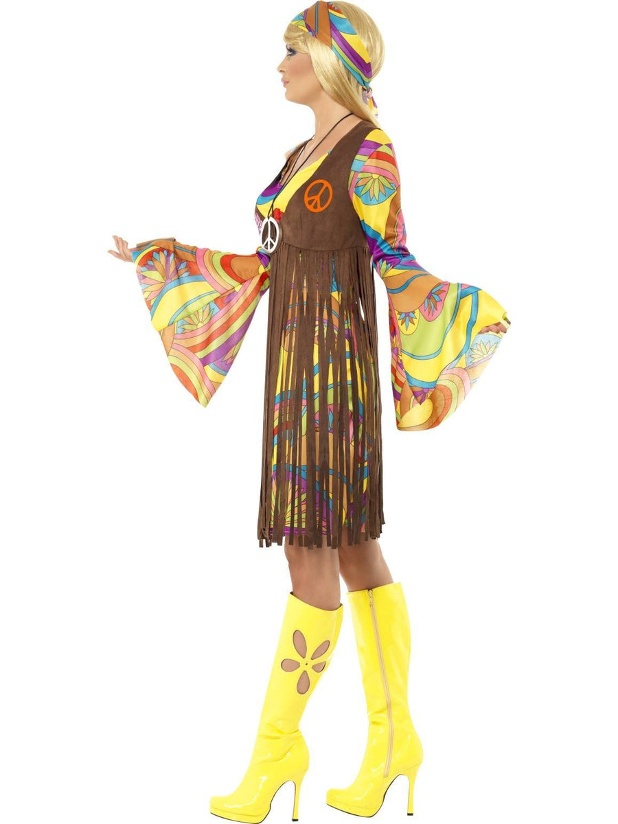 60's Retro Groovy Hippie Costume 1960s 1970s Ladies Hippie Disco Fancy ...