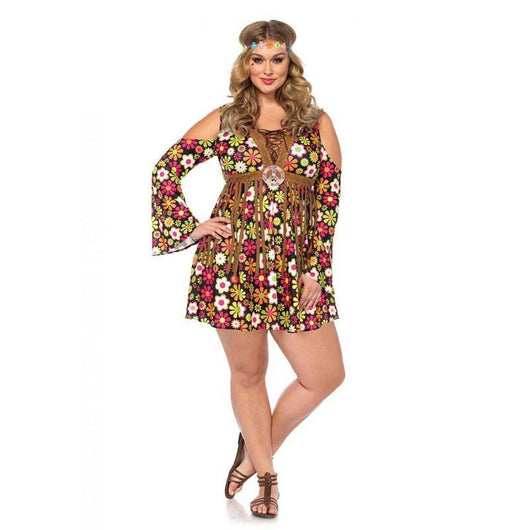 Hippie Women's Plus Size Hippie Fancy Dress Party Starflower – Disguises Costumes Hire