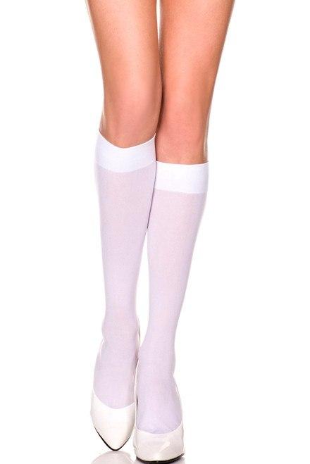 Knee High White Stockings Opaque Socks Oktoberfest Costume Accessory ...