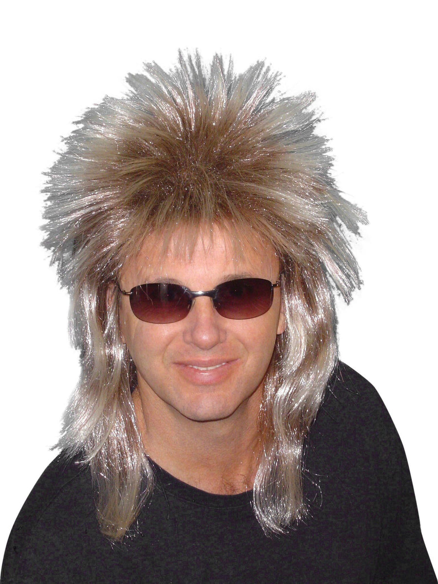 Rod Blonde Spiky 80's Mullet Costume Wig – Disguises Costumes Hire & Sales