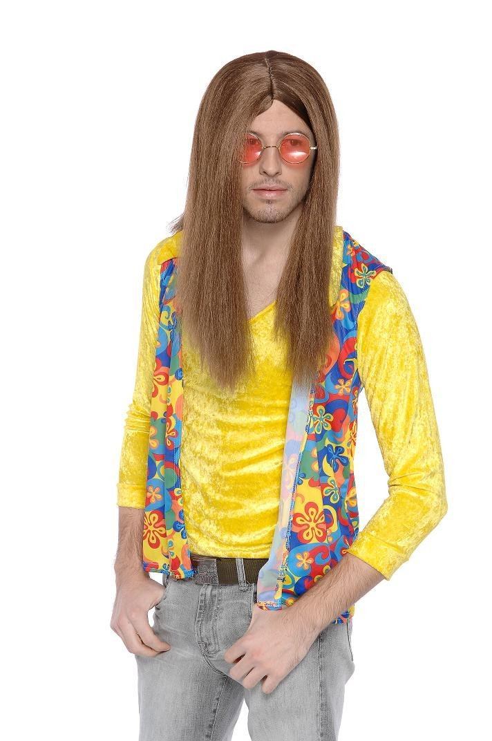 Hippie Guy 1960's Brown Men's Costume Wig – Disguises Costumes Hire & Sales