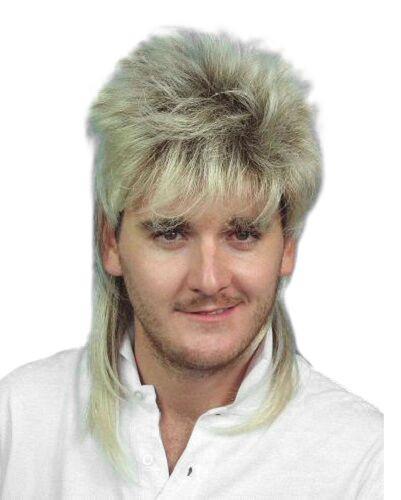 Dirty Blonde Mullet Wig 80s Bogan Dress Up Disguises Costumes