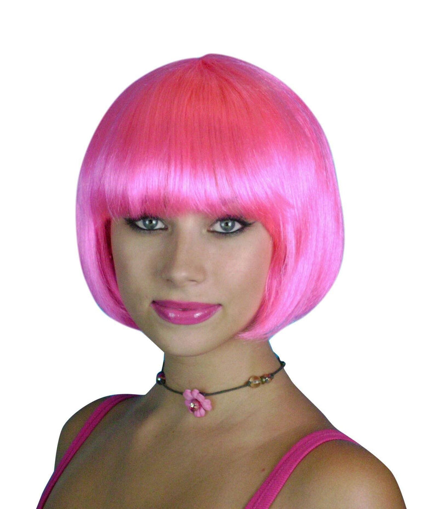 Stephanie Bob Hot Pink Wig Fancy Dress Costume Accessory – Disguises ...