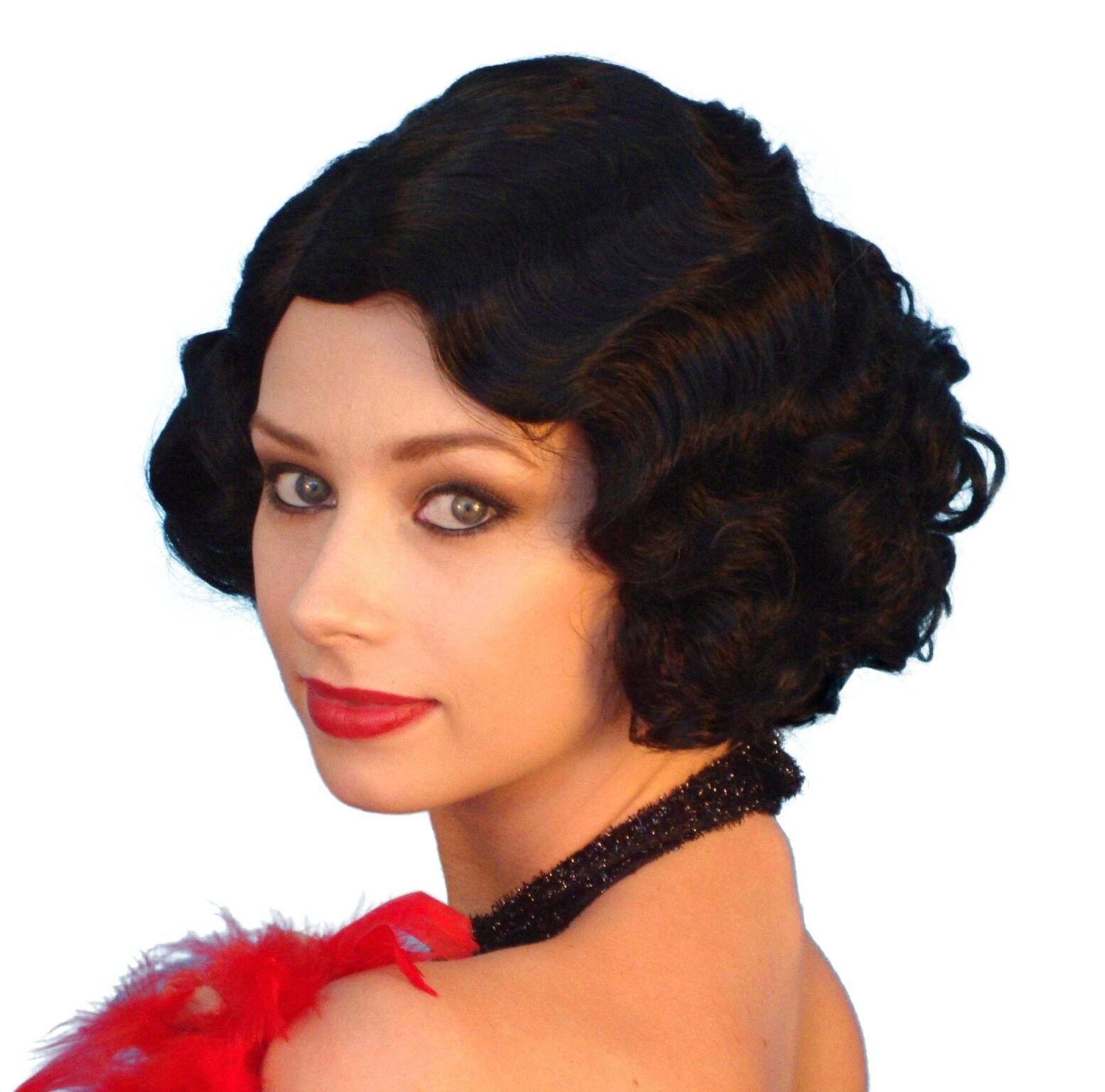 Short Black 20 S Flapper Wig Charleston Costume Fancy Dress Party Hair