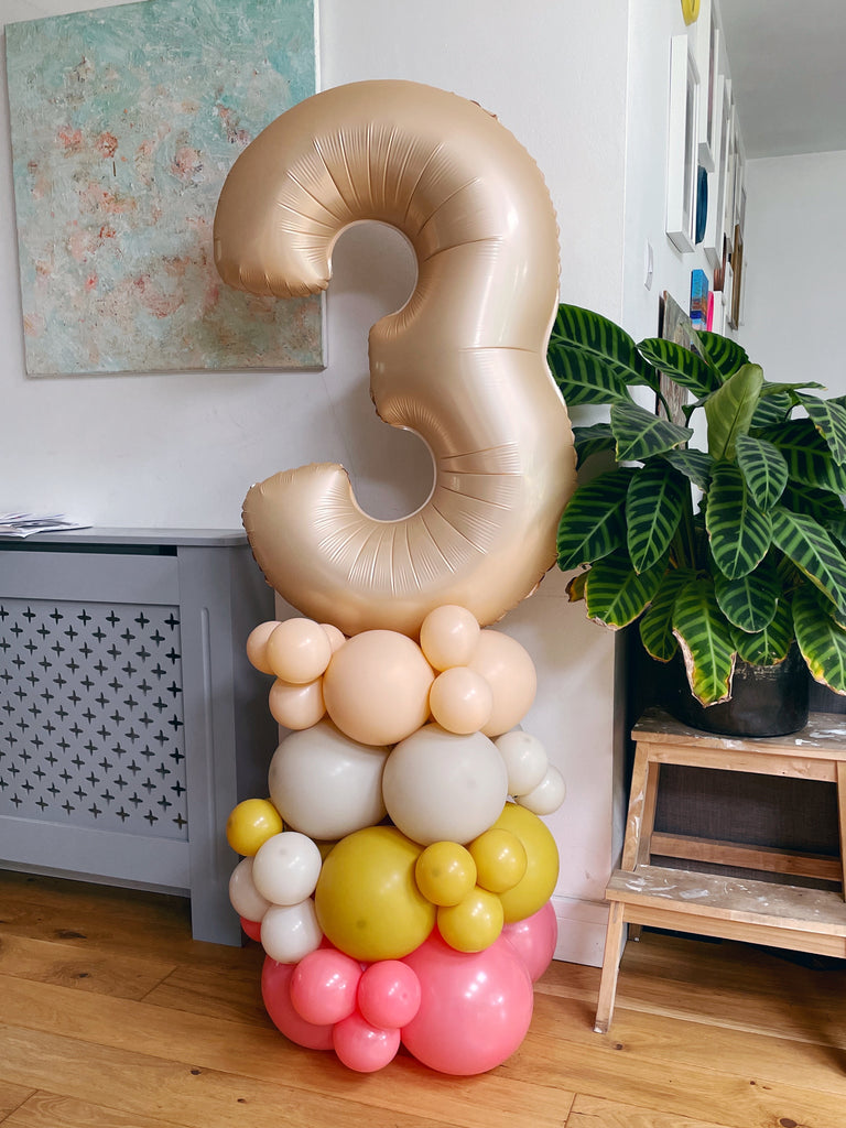 Balloon Number Column Tutorial | No Helium Number Balloon