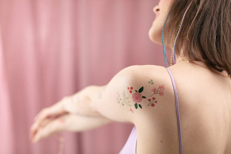 Dream Floral Temporary Tattoo Floral Tattoo Watercolor  Etsy UK