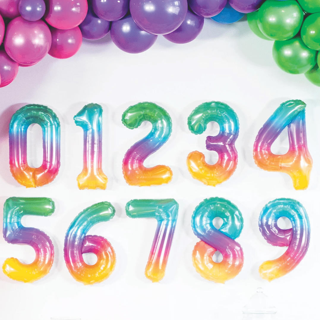 balloons of numbers