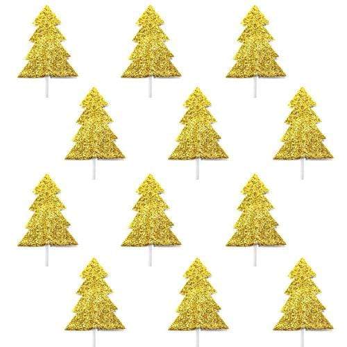 Christmas Tree Glitter Cupcake Toppers Christmas Cake Decorations Pretty Little Party Shop