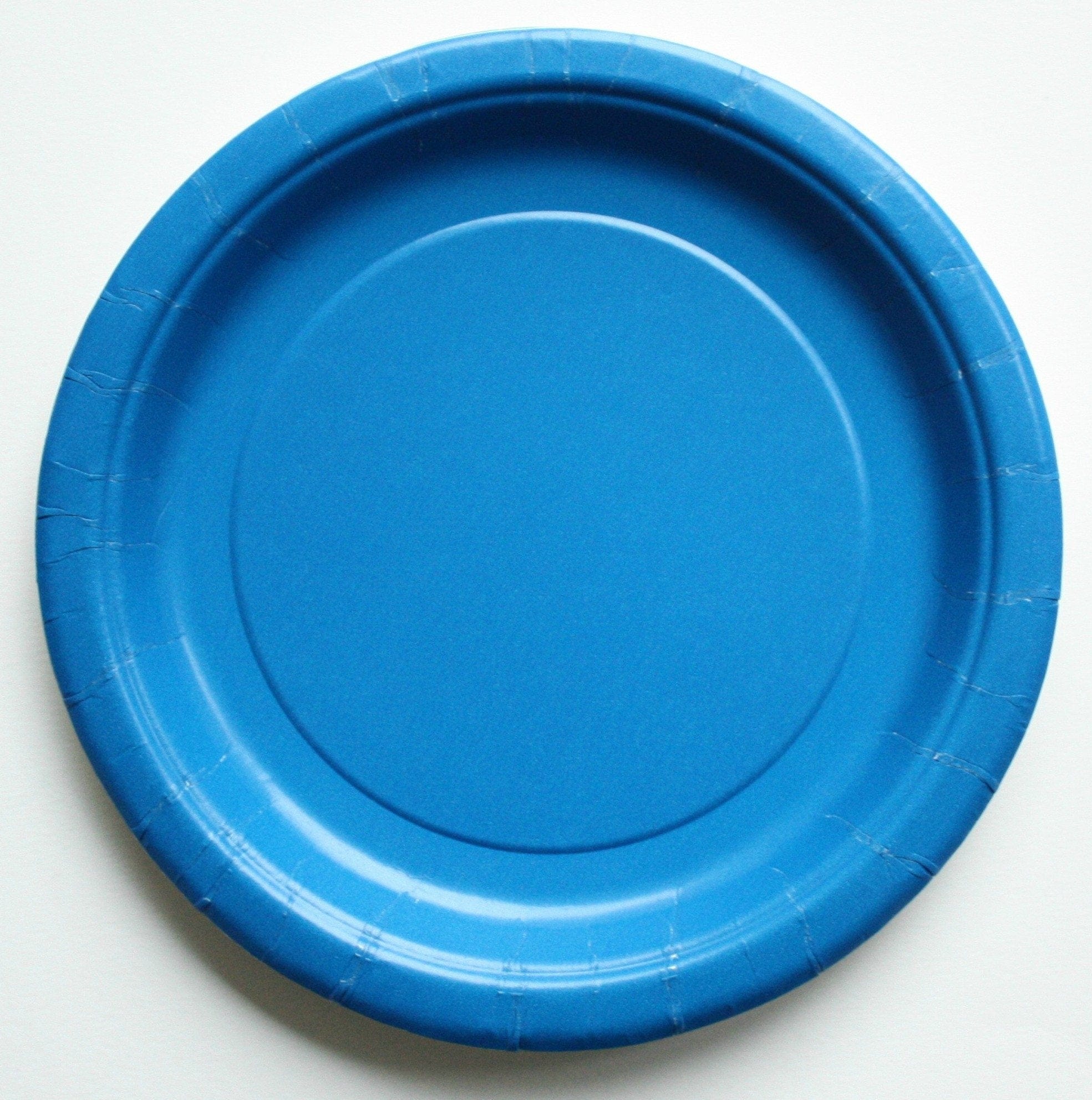 blue paper plates and napkins