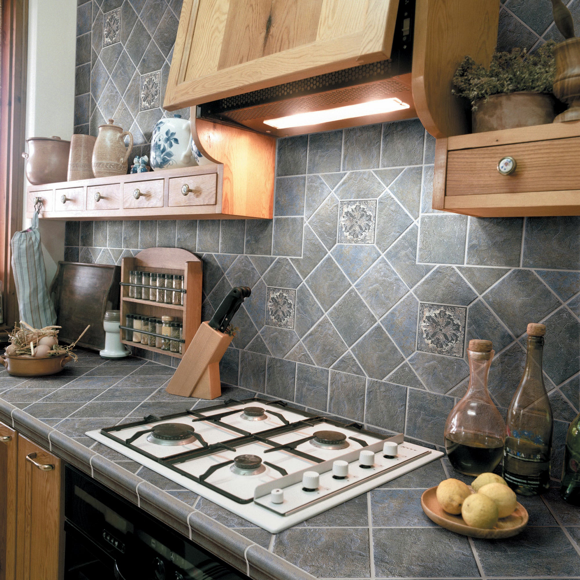 Coordinating tiles for kitchen countertops