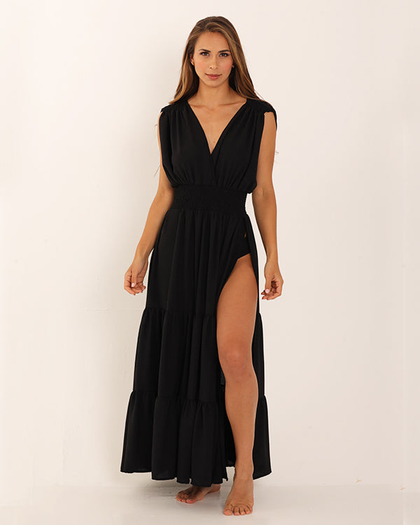 Cleopatra Deep Plunge Maxi Dress / Maxi Dress/ Vacation/ Boho Style / Gift  for Her/ Beach Cover up / Goddess Dress / Handmade Boho Dress 