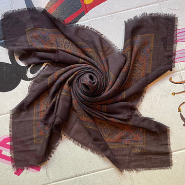 FLEUR DE DESERT SILK SCARF 55 / MOROCCAN COFFEE — ROZA SF