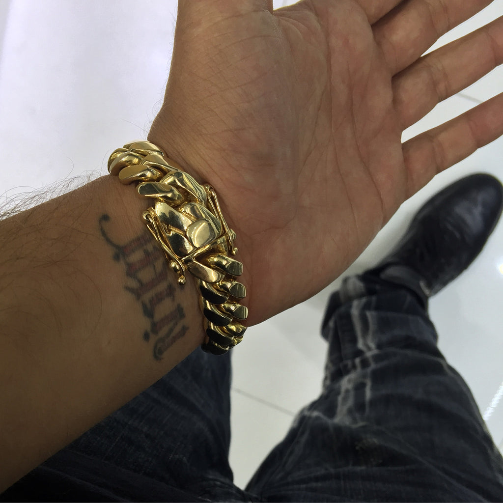 Handmade Miami Cuban Link Bracelet 15mm 