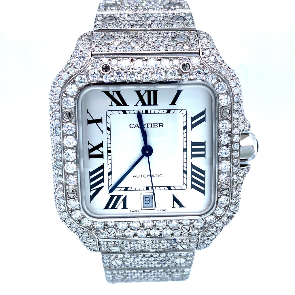 cartier all diamond watch