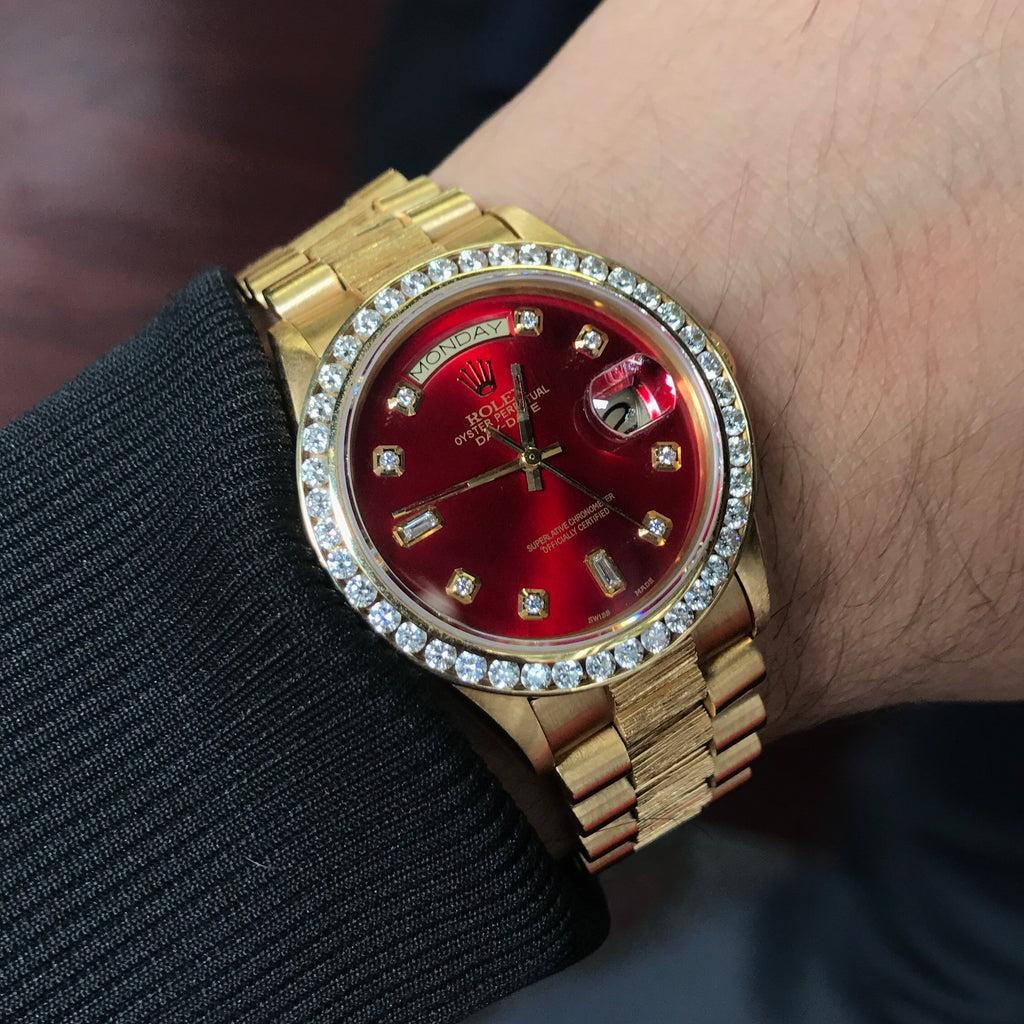 rolex day date red dial