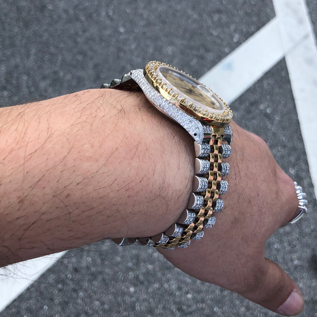 iced out rolex bracelet