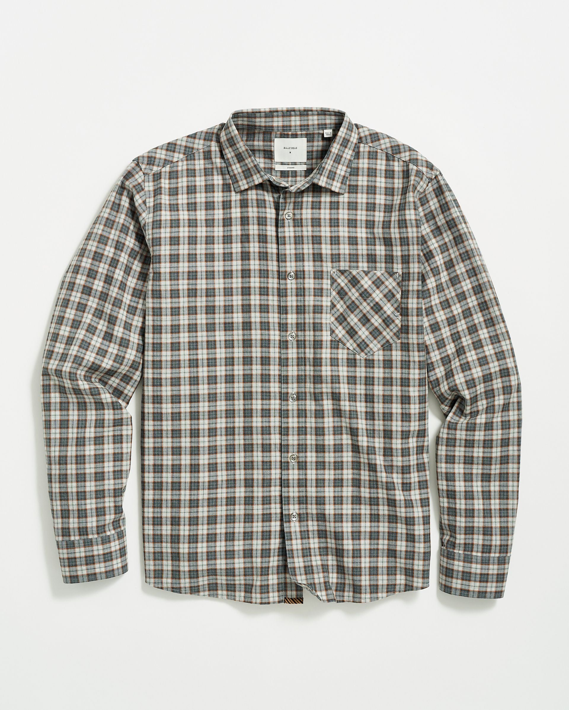 Billy Reid John T Herringbone Plaid Soft Cotton Shirt Seattle