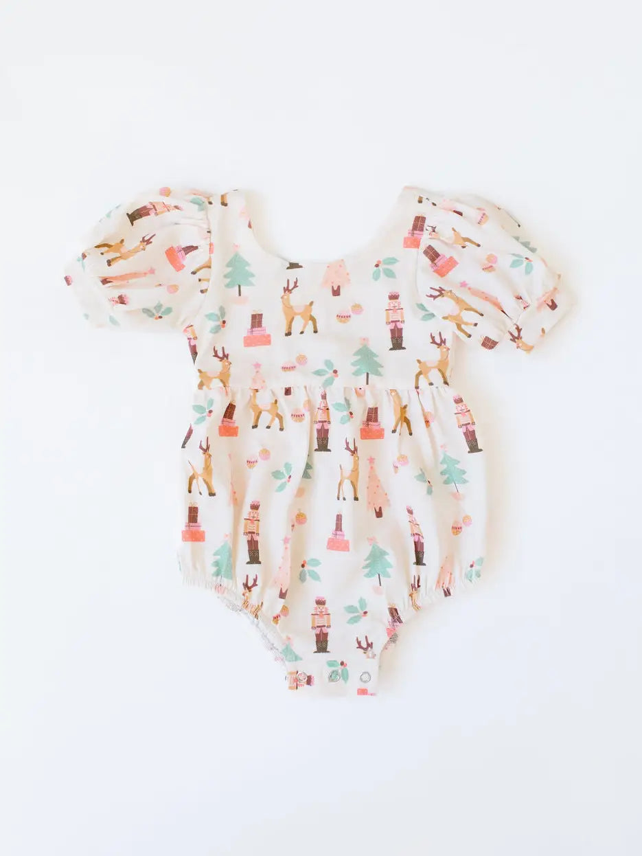 Ollie Jay Puff Romper in Nutcracker