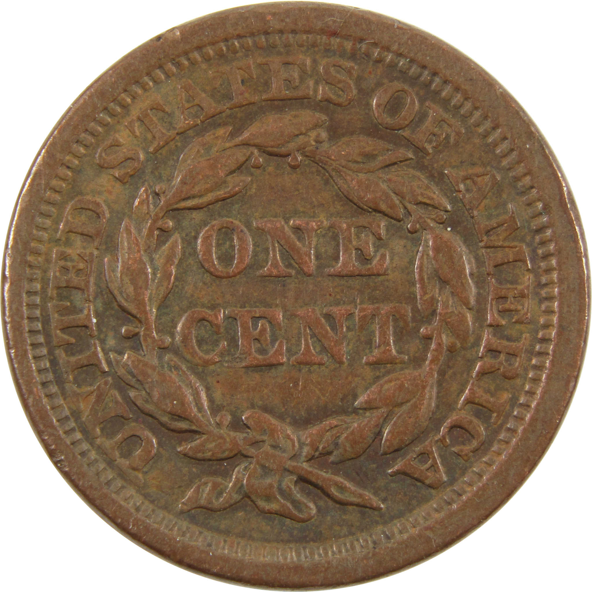 1851 Normal Date Braided Hair Large Cent F Fine Copper SKU:I7890