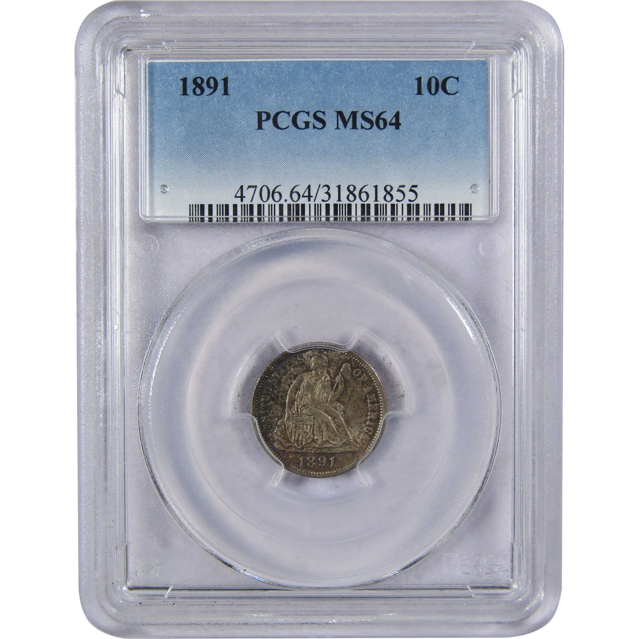 1837 Sm Date Seated Liberty Dime AU About Uncirculated SKU:IPC6773