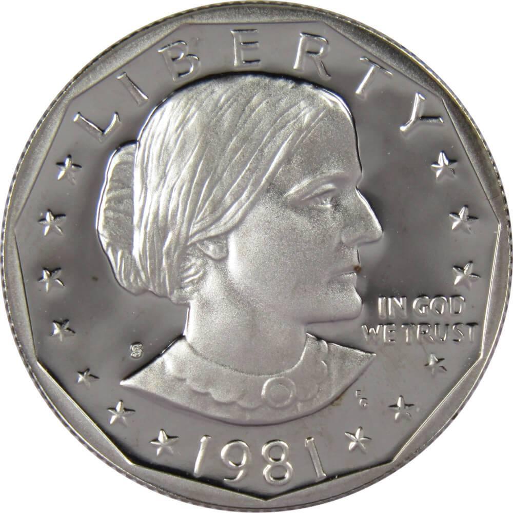 1981 S Type 1 Susan B Anthony Dollar Choice Proof SBA $1 US Coin