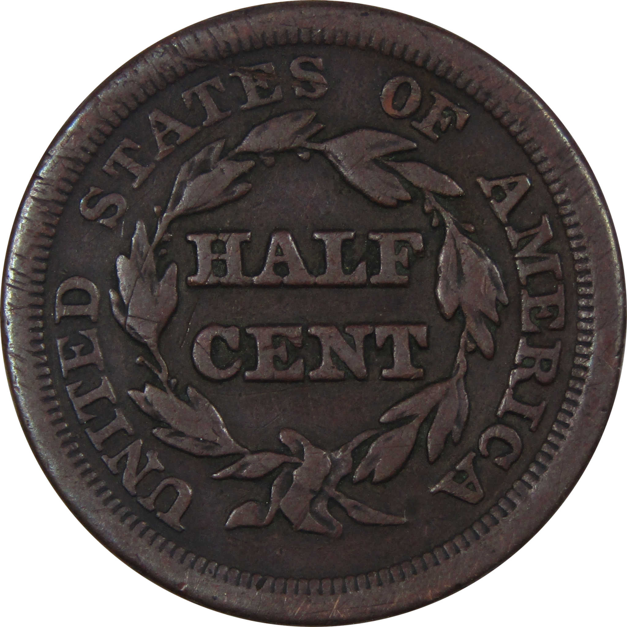 1853 US Braided Hair Half Cent NGC AU Details Beautiful Coin