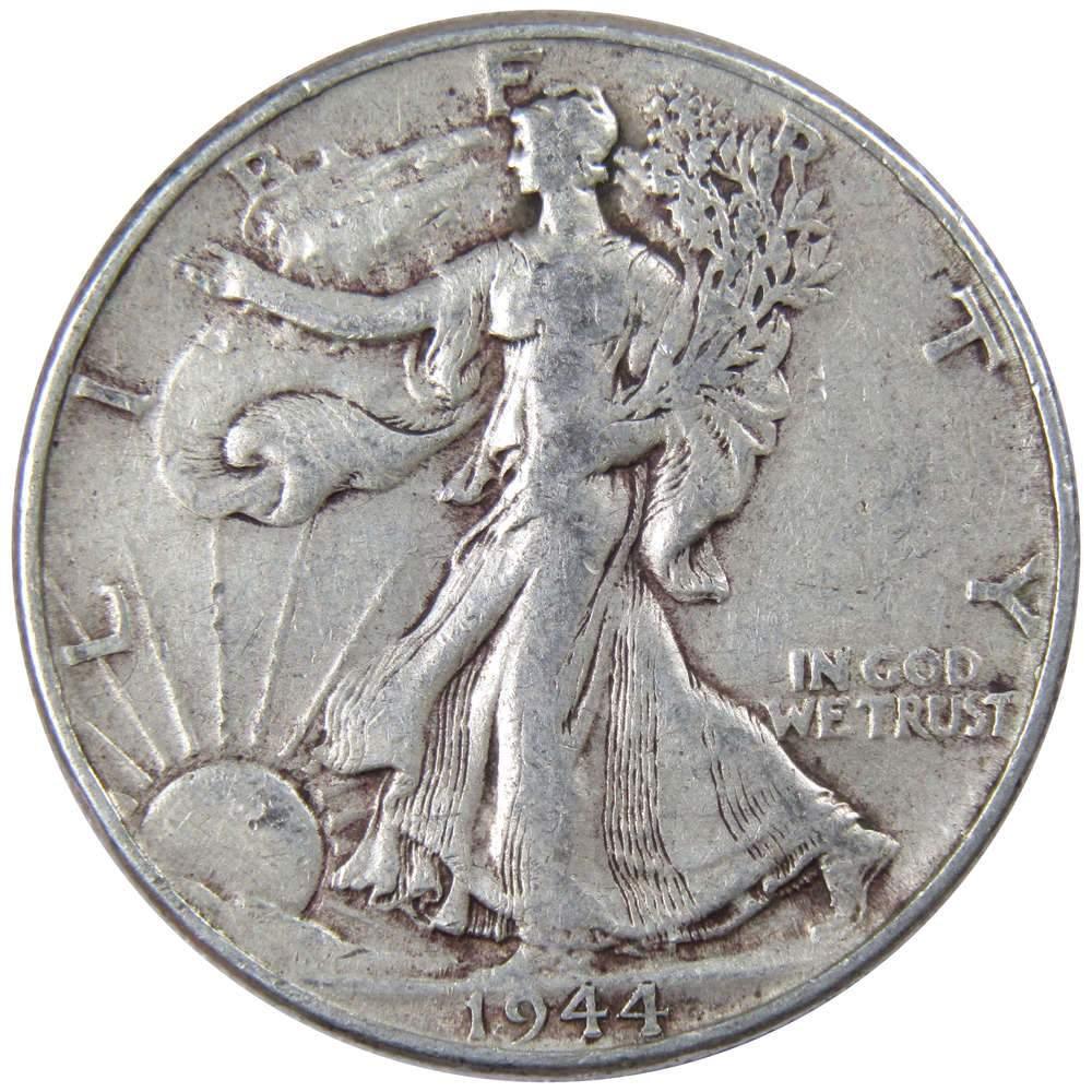 1944 D Liberty Walking Half Dollar F Fine 90% Silver 50c US