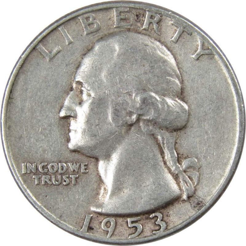 1953 Washington Quarter VF Very Fine 90% Silver 25c US Coin Collectible - Profile Coins & Collectibles 