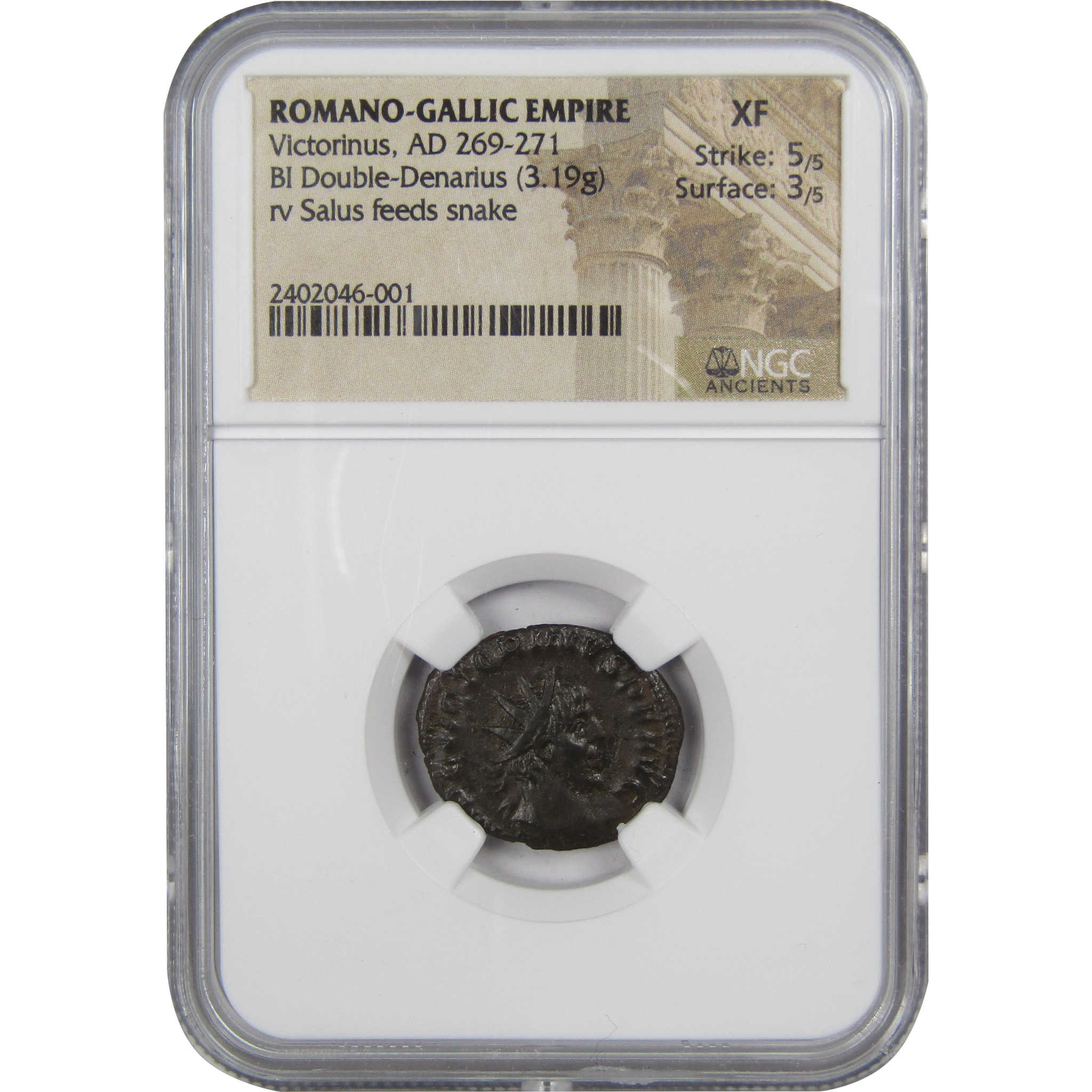 AD 269-271 Romano-Gallic VictorinDouble DenariAU NGC Ancient SKU:I1924