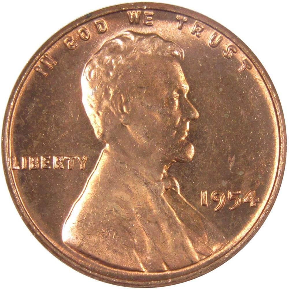 1954 S Lincoln Wheat Cent BU Uncirculated Mint State Bronze Penny