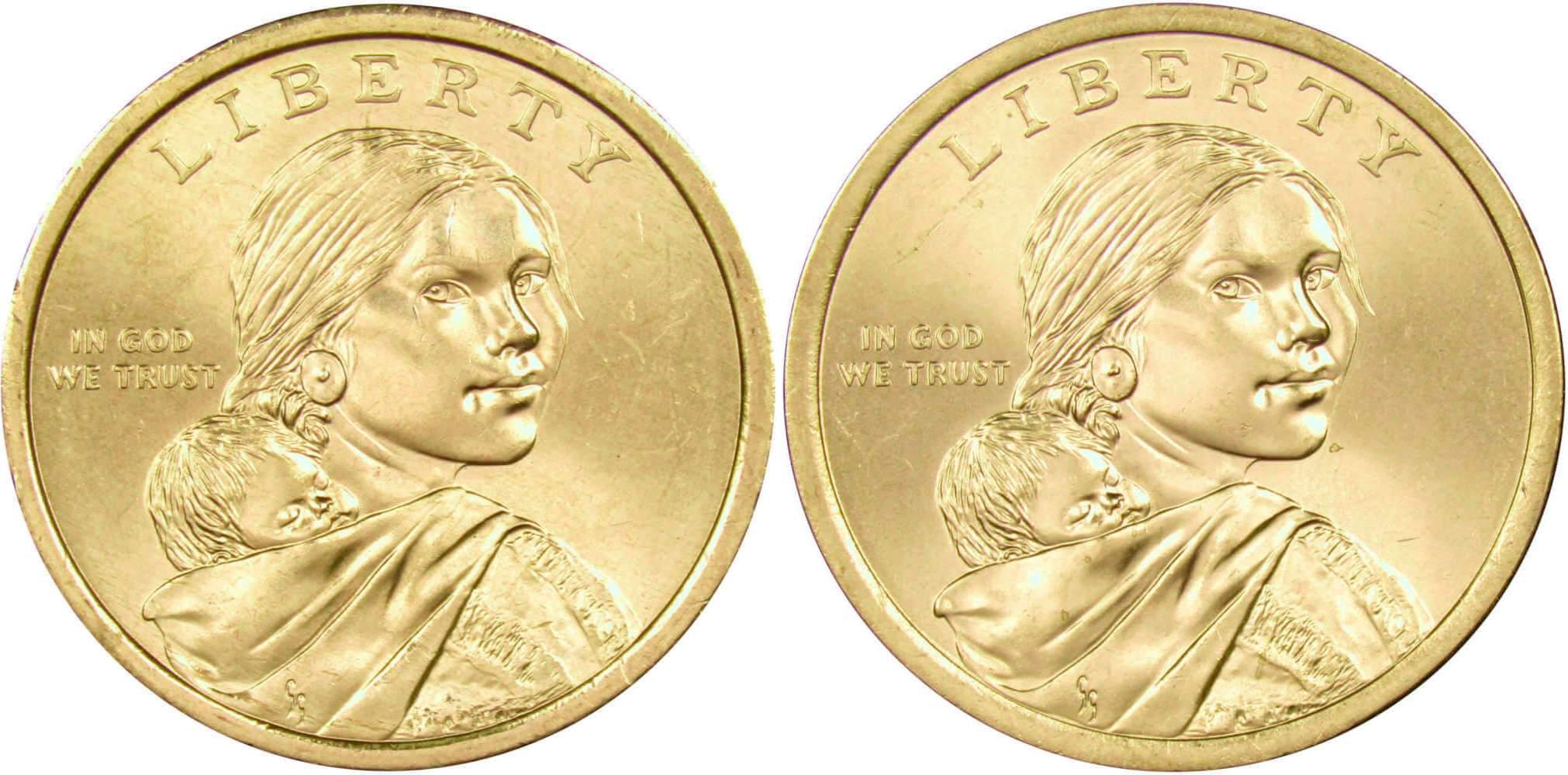 2007 P&D Sacagawea Native American Dollar 2 Coin Set BU