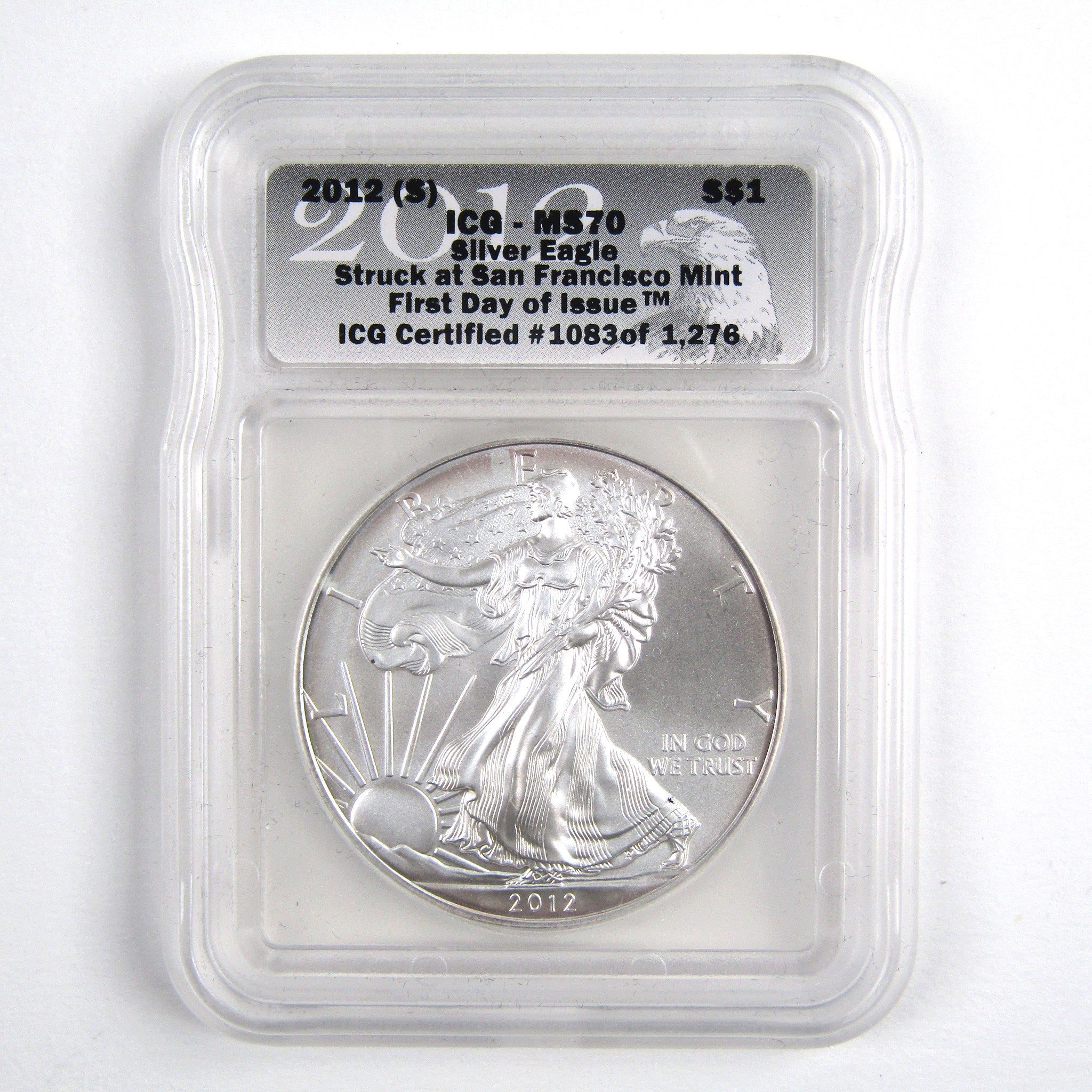 2012 S American Eagle Dollar 1 oz .999 Silver Rev Proof SKU:CPC2761