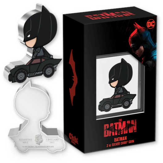 DC Comics BATMAN MEGA Chibi 2 oz Silver Proof 2022 Niue COA SKU:OPC82