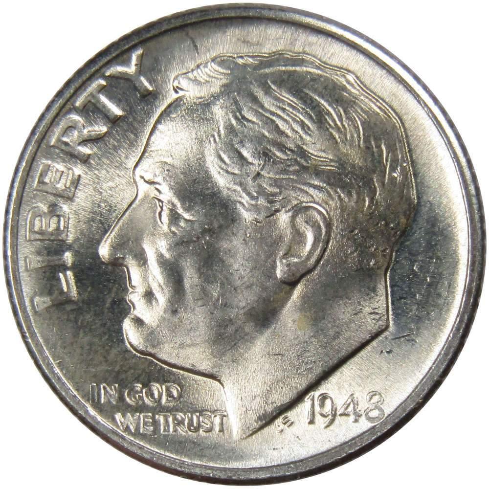 1946 D Roosevelt Dime BU Uncirculated Mint State 90% Silver 10c US