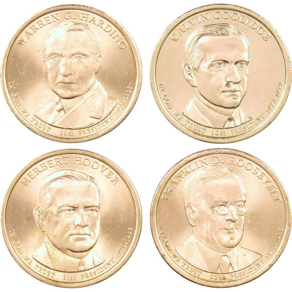 2008 D Presidential Dollar 4 Coin Set BU Uncirculated Mint State