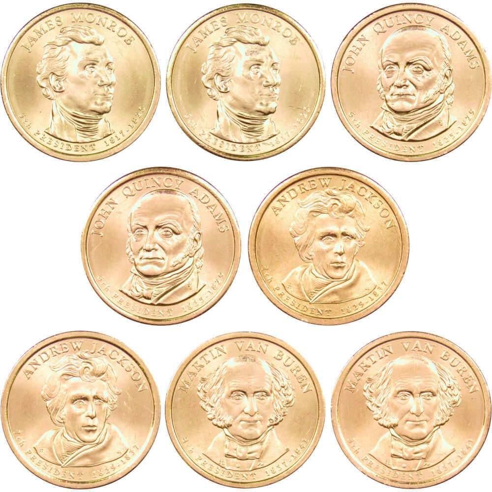 2014 P&D Presidential Dollar 8 Coin Set BU Uncirculated Mint State $1