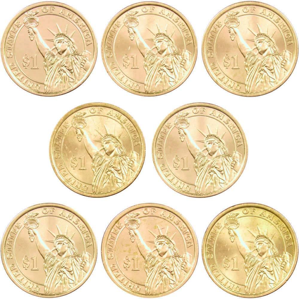 2014 P&D Presidential Dollar 8 Coin Set BU Uncirculated Mint State $1